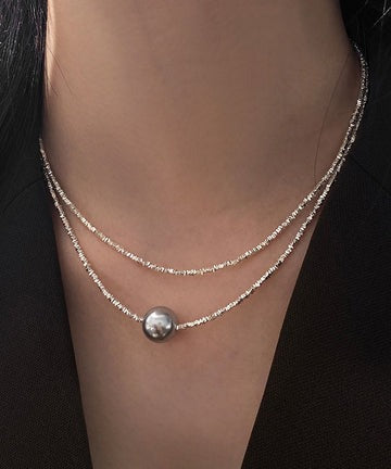 Light Luxury WhiteBroken Silver White Pearl Necklace