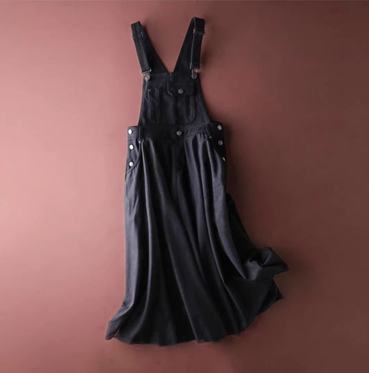 Boho Chic Denim Suspender Skirt with Tulle