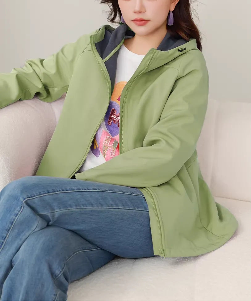 Plus Size Windproof Warm Fleece Lined Coat