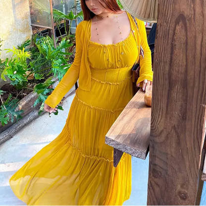 Plus Size Sexy Vacation Dress with Waist Tie