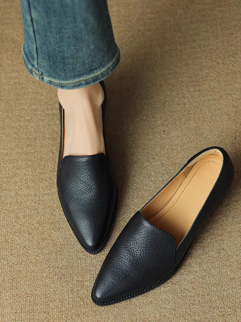 Luxury Sheep Leather Silent Sole Slip-On Loafers