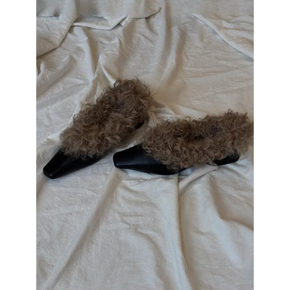 Women's British-Style Fleece-Lined Fuzzy Shoes