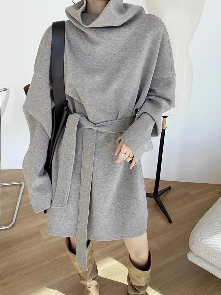 Turtleneck Two-Way Wear Space Cotton Dress