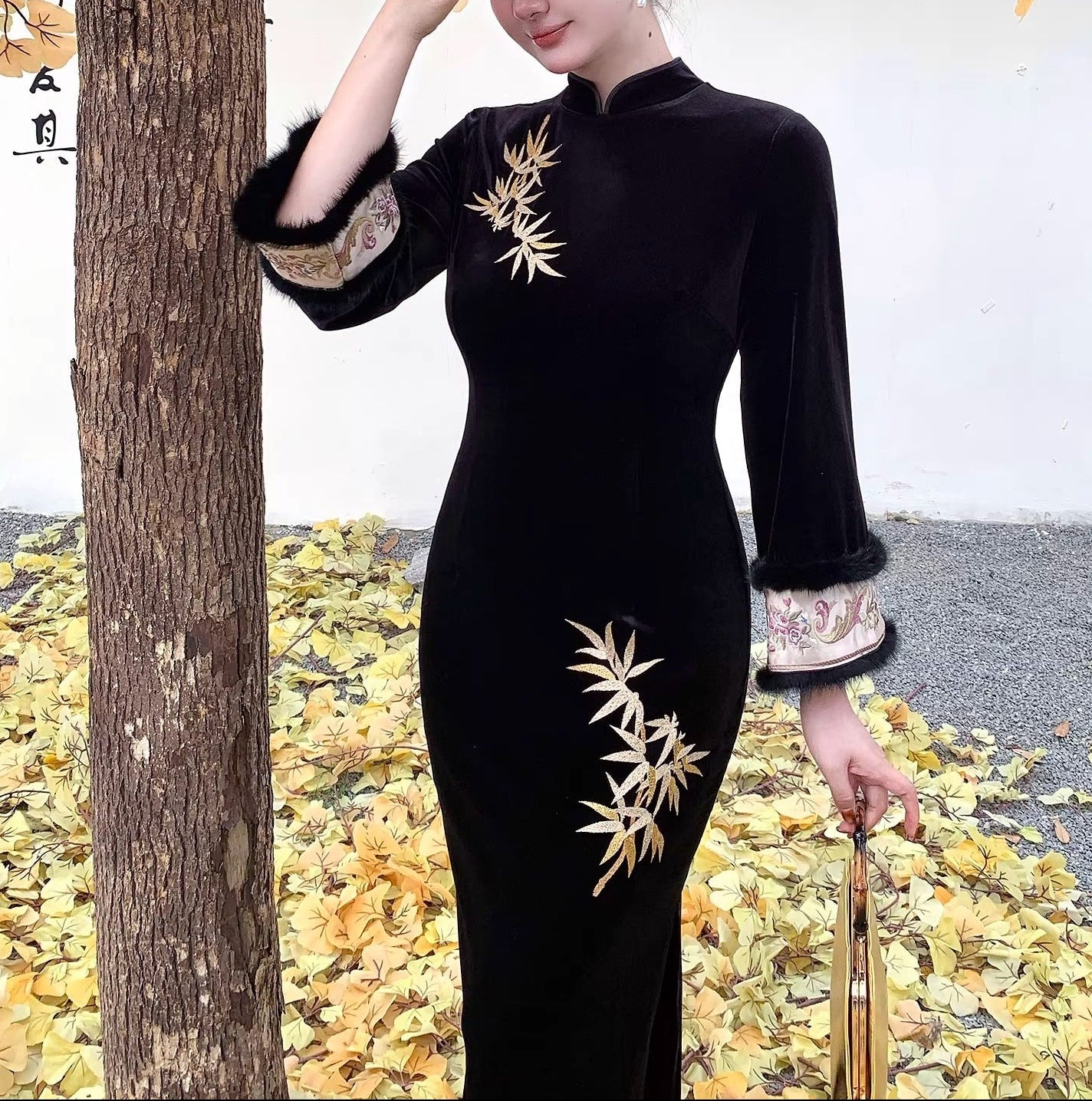 New Chinese Plus Size Bamboo Embroidery Dress