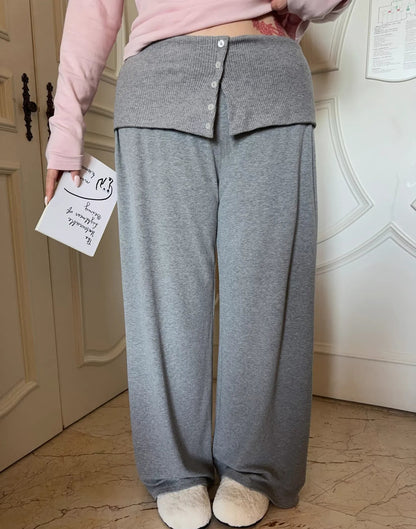 Plus Size Pleated High Waist Wide Leg Pants