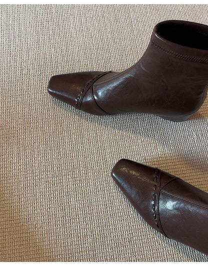 New Arrival French Woven Ankle Boots