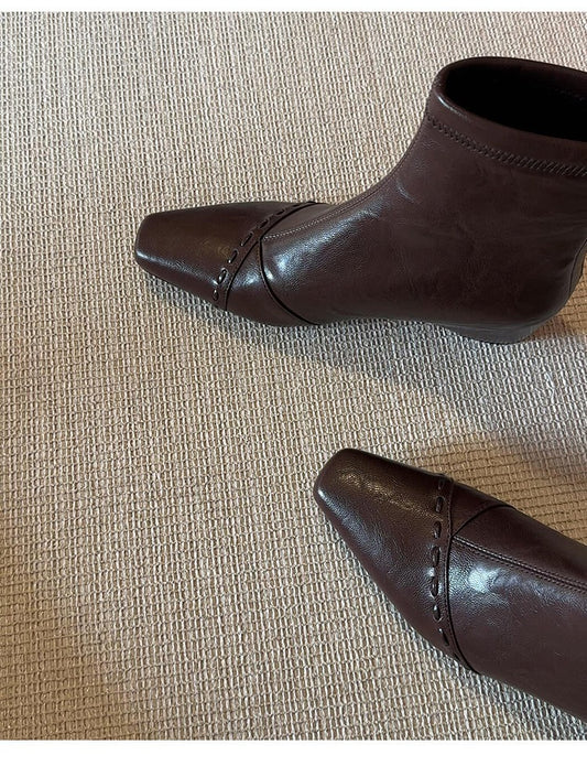 New Arrival French Woven Ankle Boots