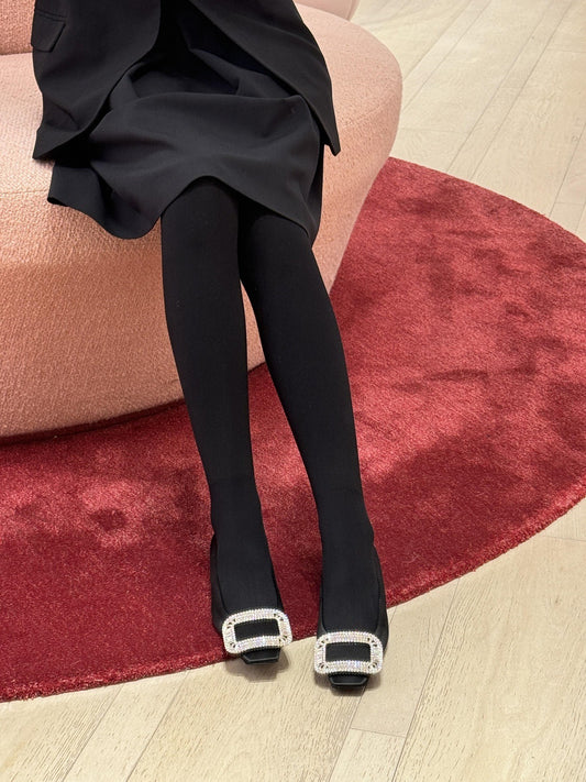 New Arrival Rhinestone Square-Buckle Mary Janes