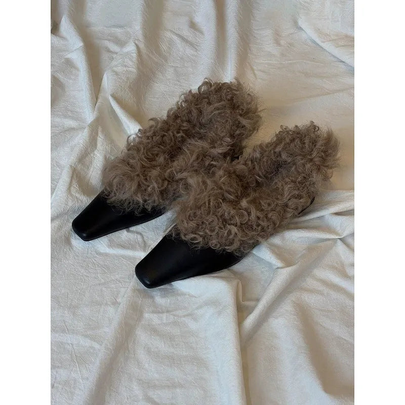 Women's British-Style Fleece-Lined Fuzzy Shoes