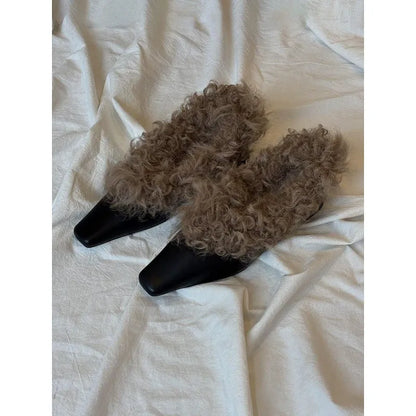 Women's British-Style Fleece-Lined Fuzzy Shoes