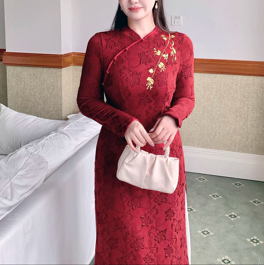 Plus Size Red Fake Two-Piece New Chinese Style Qipao