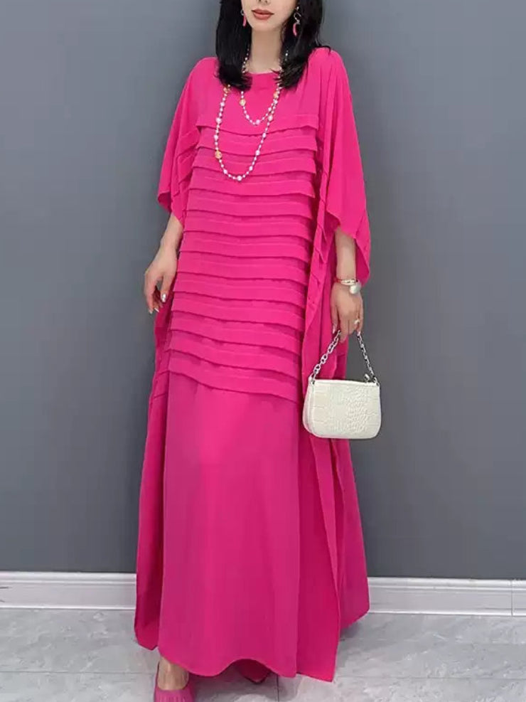 Women's Batwing Sleeve Slimming Plus Size Dress - Versatile