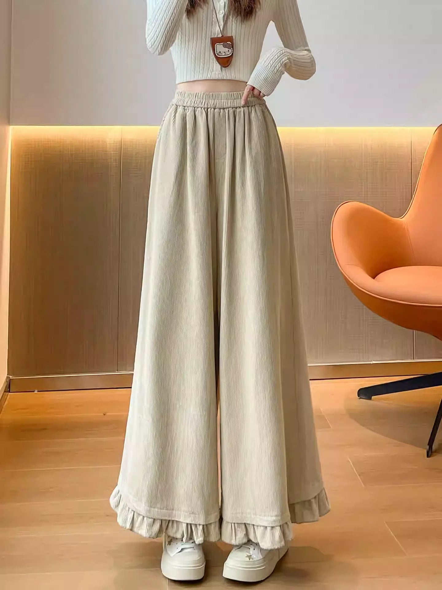 Women's Maillard Brown Corduroy Wide Pants