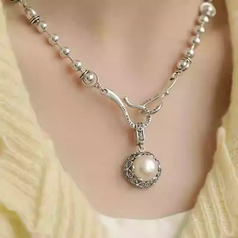New Chinese Style Pearl Floral Pendant Necklace