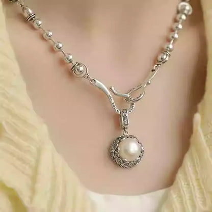 New Chinese Style Pearl Floral Pendant Necklace
