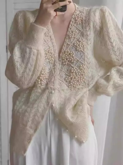 Long Sleeve Crochet Cardigan Outerwear
