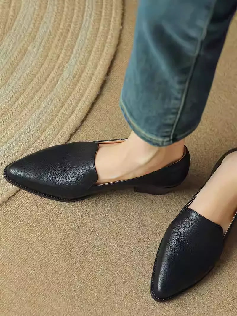 Luxury Sheep Leather Silent Sole Slip-On Loafers