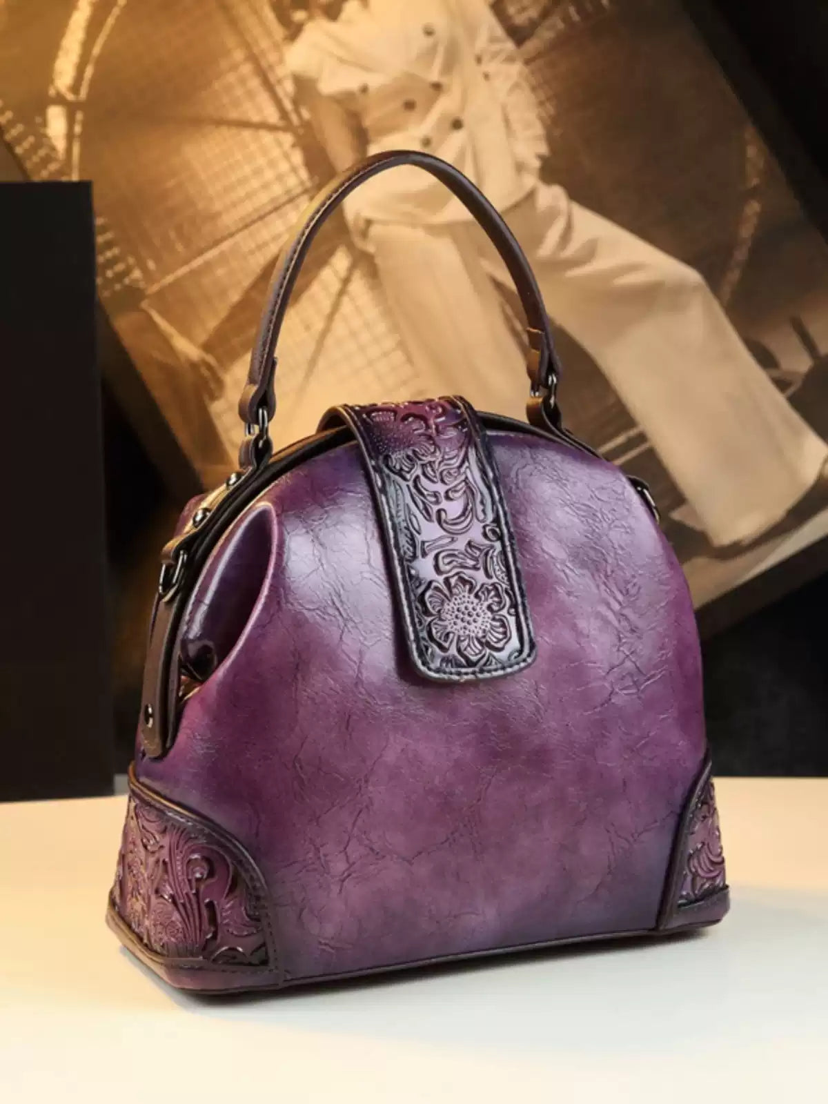 Premium Women's Embossed Genuine Leather Crossbody Bag – Luxury Designer Shoulder Bag