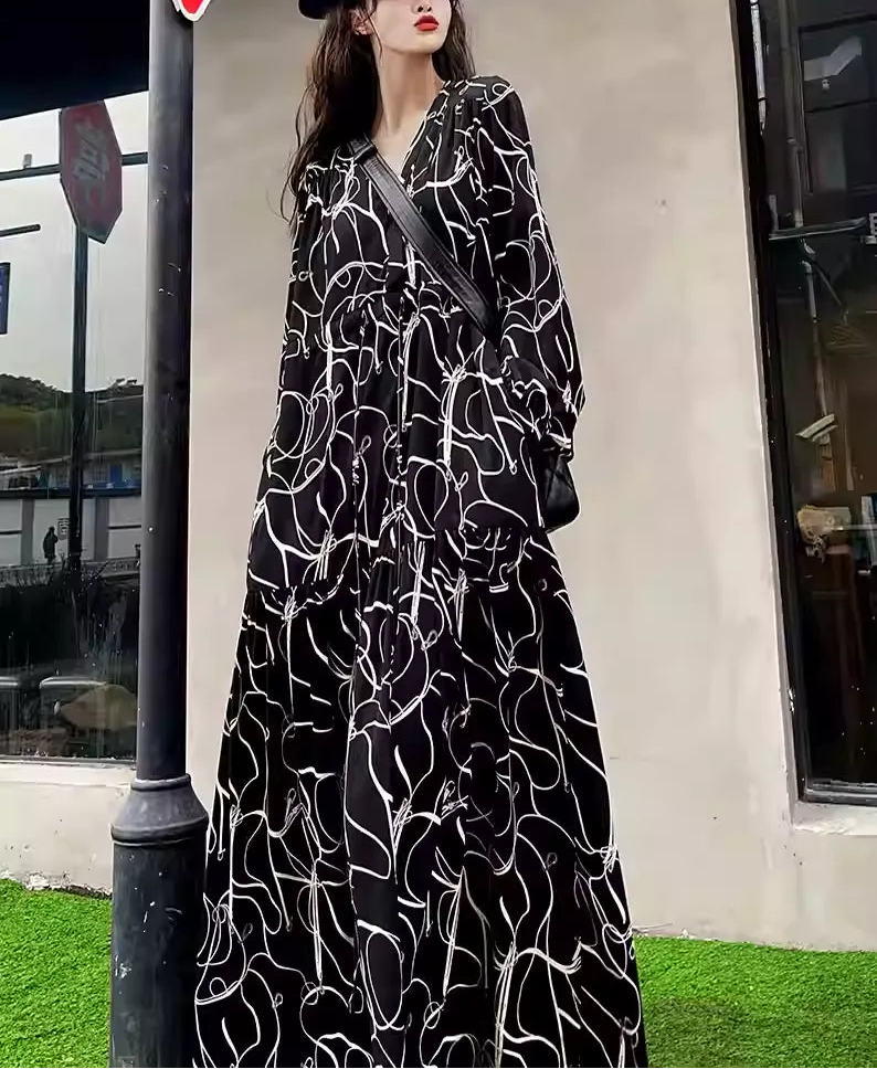 Plus Size Black Work Layering Dress