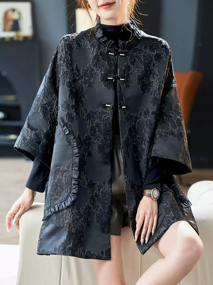 Women's 2026 New Arrival Neo-Chinese Style Metallic Jacquard Versatile Top