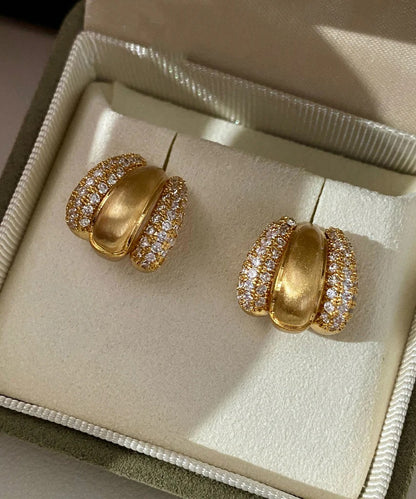 New Gold Layer Design Zircon Studded Earrings