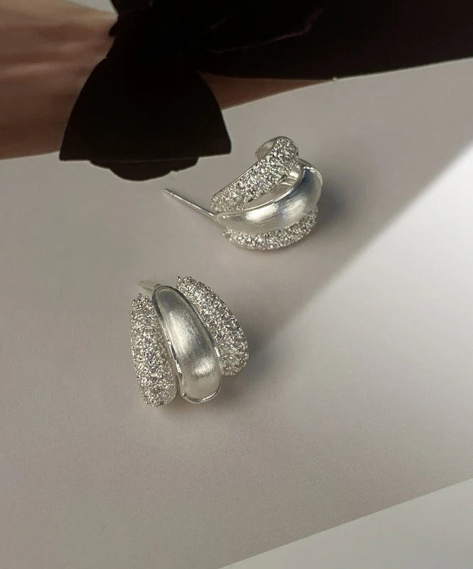 New Gold Layer Design Zircon Studded Earrings