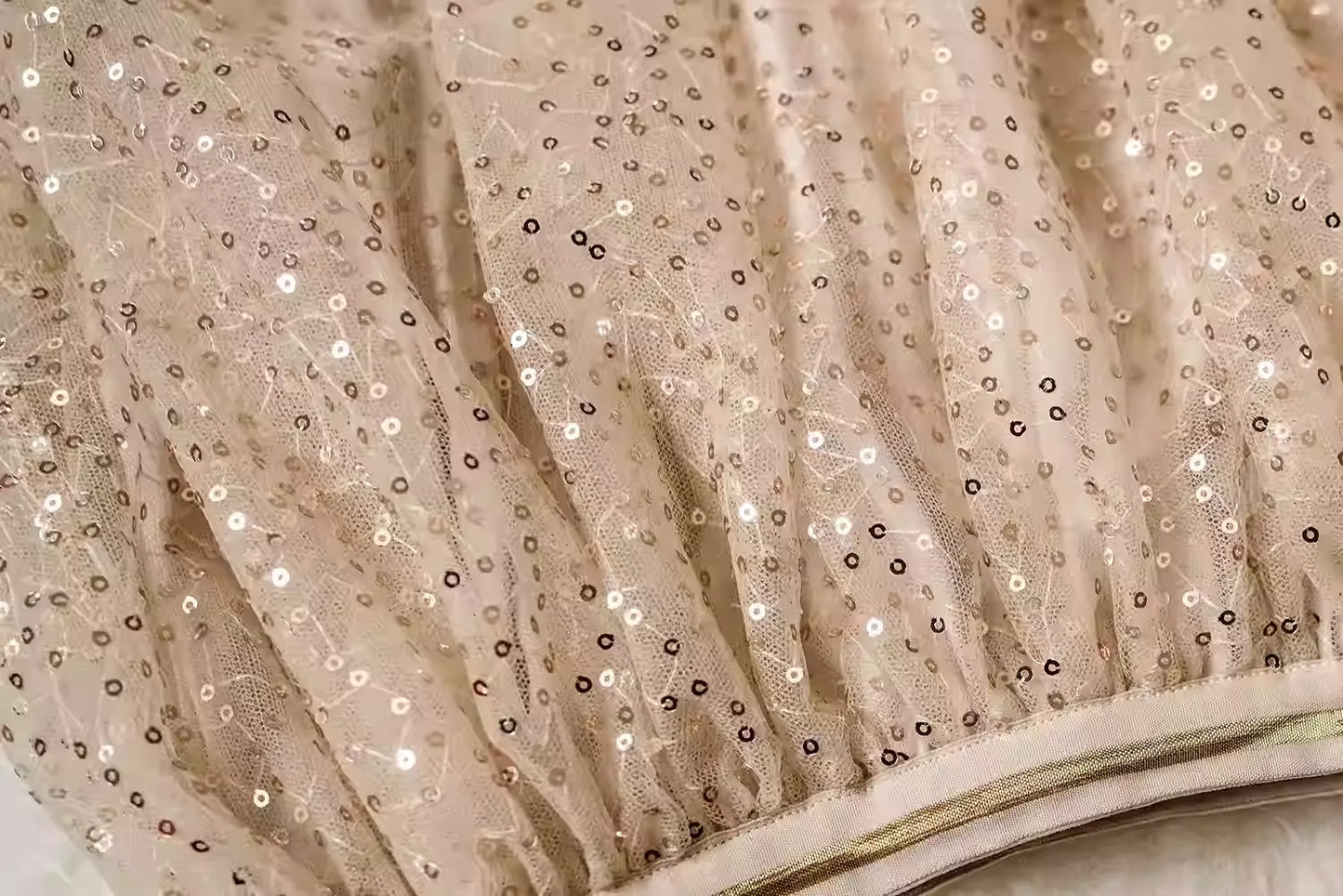 Chen Heavy Embroidery Starry Sequin Tulle Skirt - Starry Sky Design