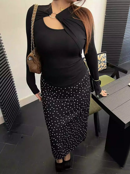 Plus Size Leopard Print Stretch Slimming Waist Top