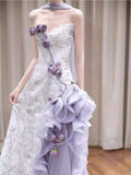 Purple Strapless Fairycore Bridal Robe