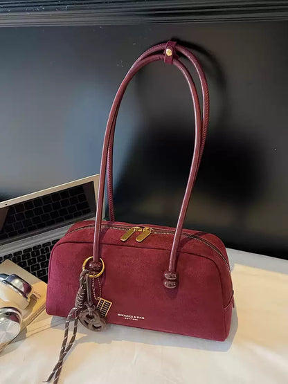 Women's Trendy Top Handle Bowling Bag – Chic Spacious Handheld Bowling Tote