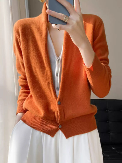 New Women's False Two-Piece Cashmere Cardigan
