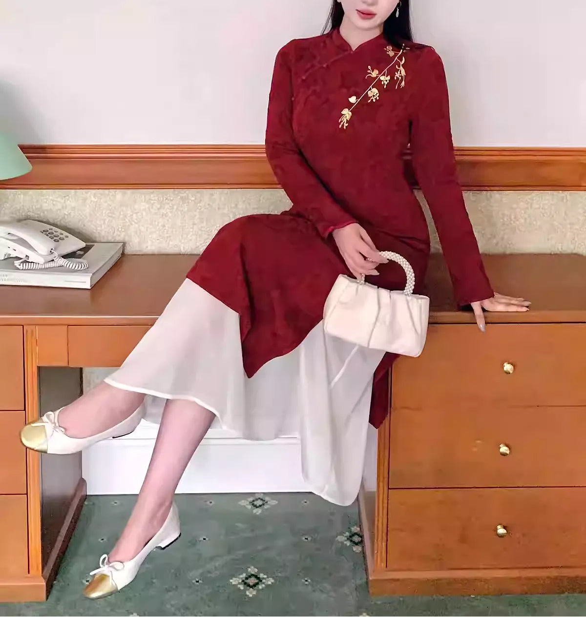 Plus Size Red Fake Two-Piece New Chinese Style Qipao