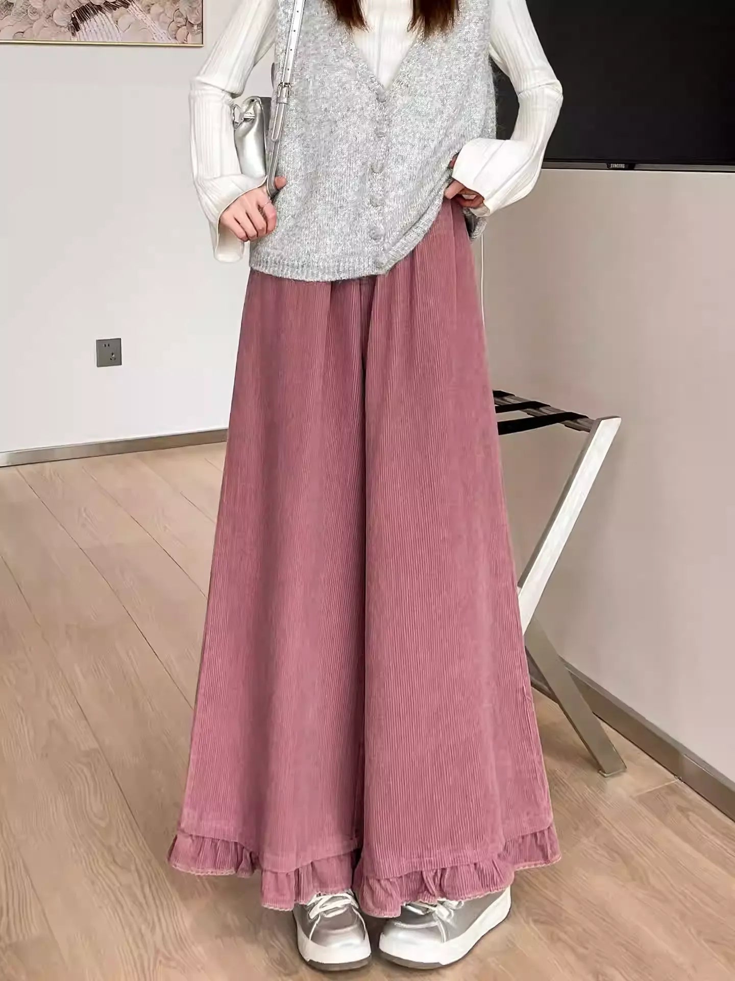 Women's Maillard Brown Corduroy Wide Pants