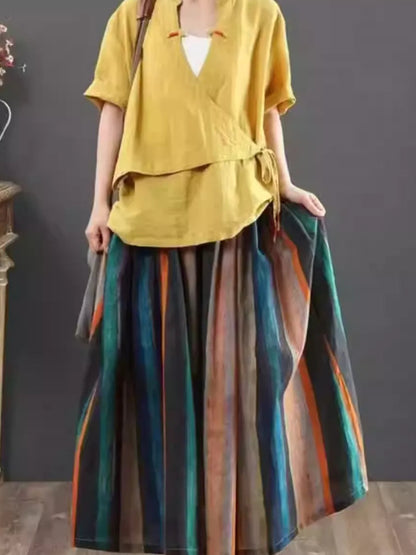 Summer Hot Sale Fashion Pleated Skirt, High Waist Slimming Versatile Midi Skirt