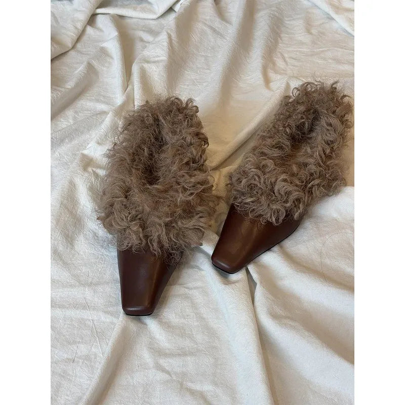 Women's British-Style Fleece-Lined Fuzzy Shoes