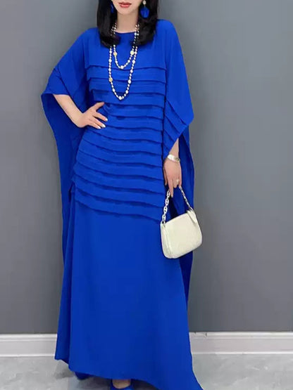 Women's Batwing Sleeve Slimming Plus Size Dress - Versatile