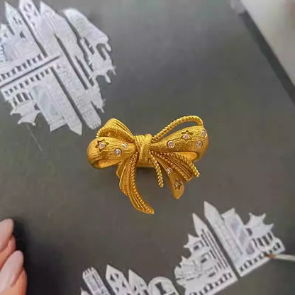Women's Golden Lace Bowknot New Chinese Ring