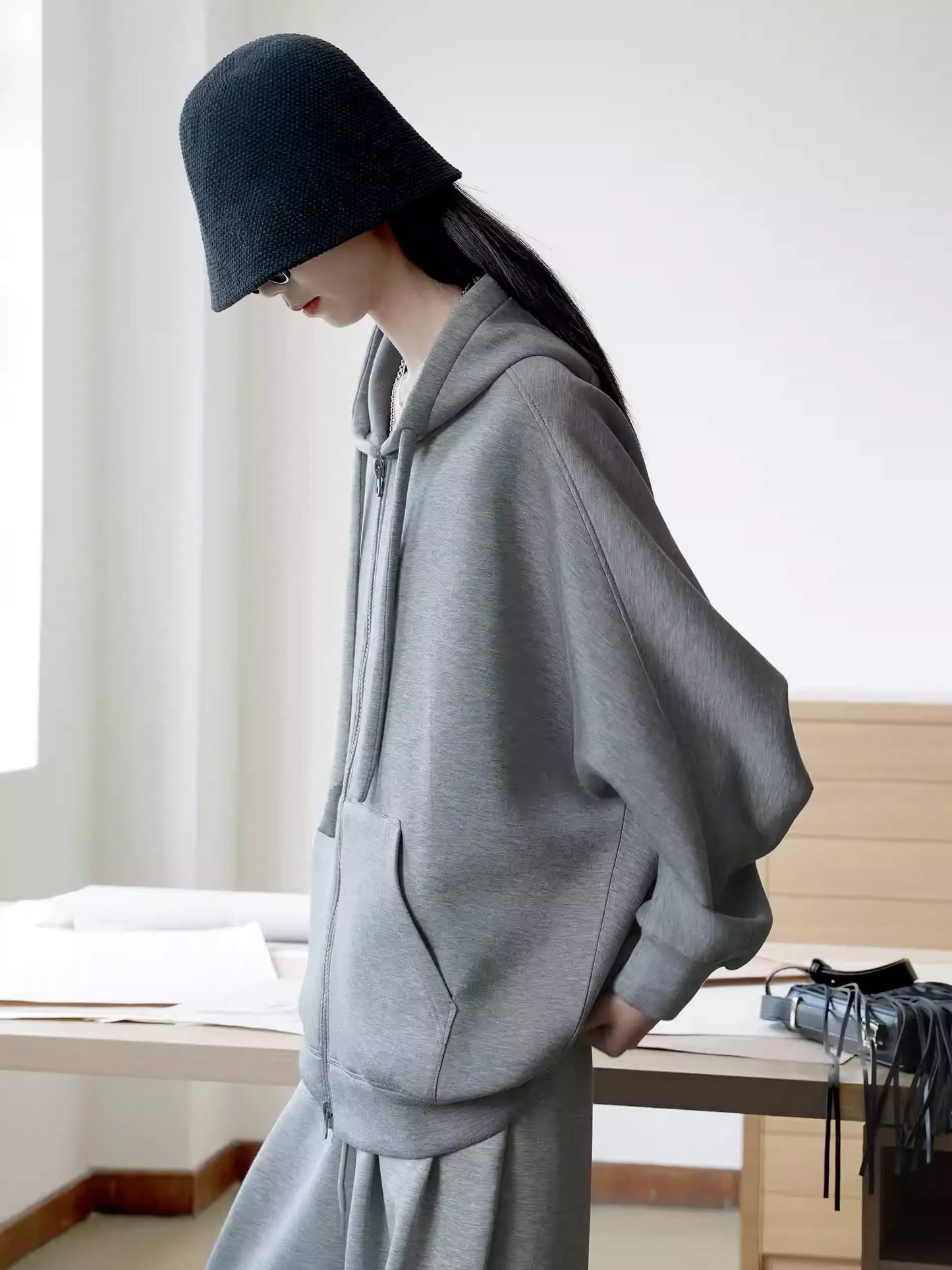 Women's Air Layer Oversized Hoodie Coat
