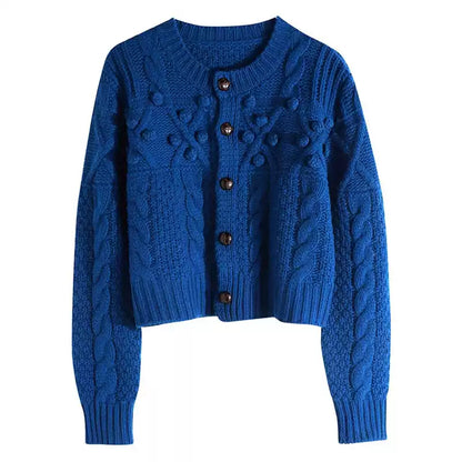 Luxury Chunky Cable Knit Cropped Knit Cardigan