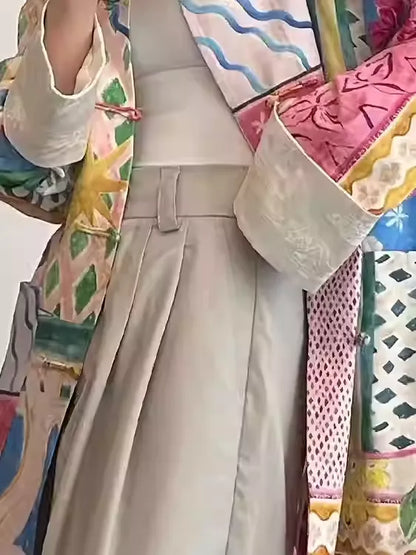 Spring New Printed Mandarin Collar Jacket