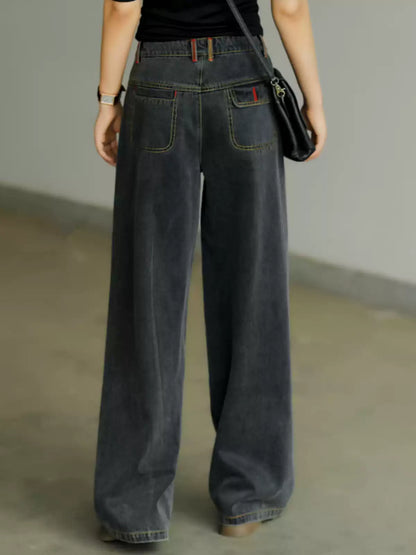 Women's Hyuna Style High-Waisted Flattering Drapey Wide-Leg Pants