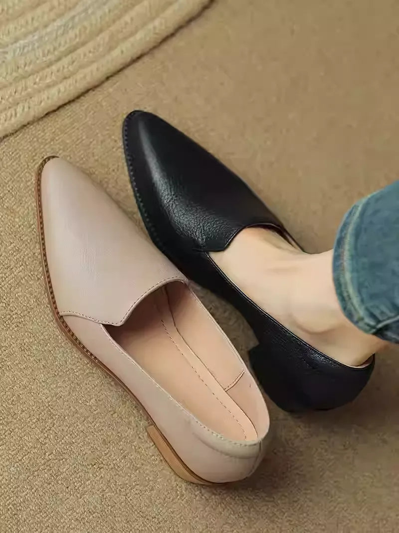 Luxury Sheep Leather Silent Sole Slip-On Loafers