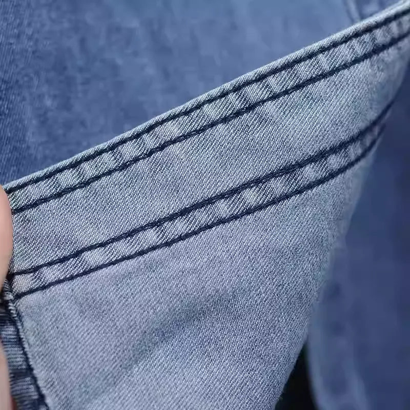 Retro  Blue Denim Shirt  Loose Fit Premium Layered Jacket Fall Winter 2026