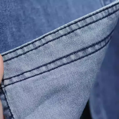 Retro  Blue Denim Shirt  Loose Fit Premium Layered Jacket Fall Winter 2026