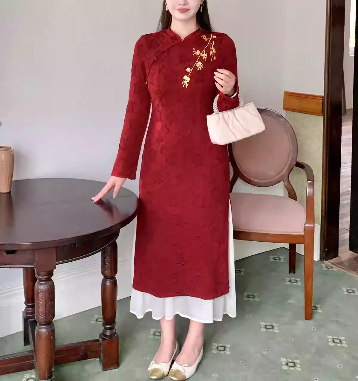 Plus Size Red Fake Two-Piece New Chinese Style Qipao