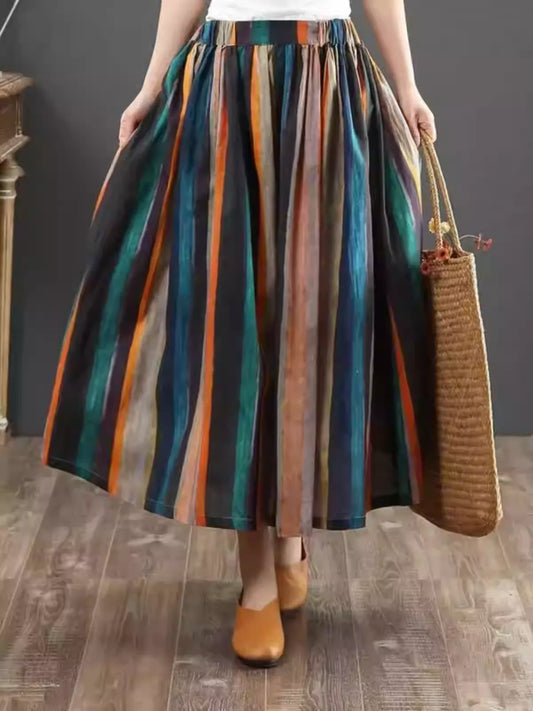 Summer Hot Sale Fashion Pleated Skirt, High Waist Slimming Versatile Midi Skirt