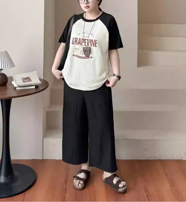 Plus Size Textured Balloon Capris for Women High Waist Slimming