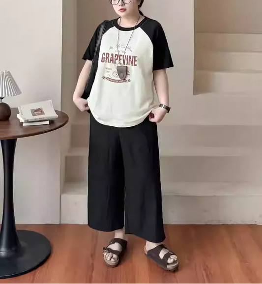 Plus Size Textured Balloon Capris for Women High Waist Slimming