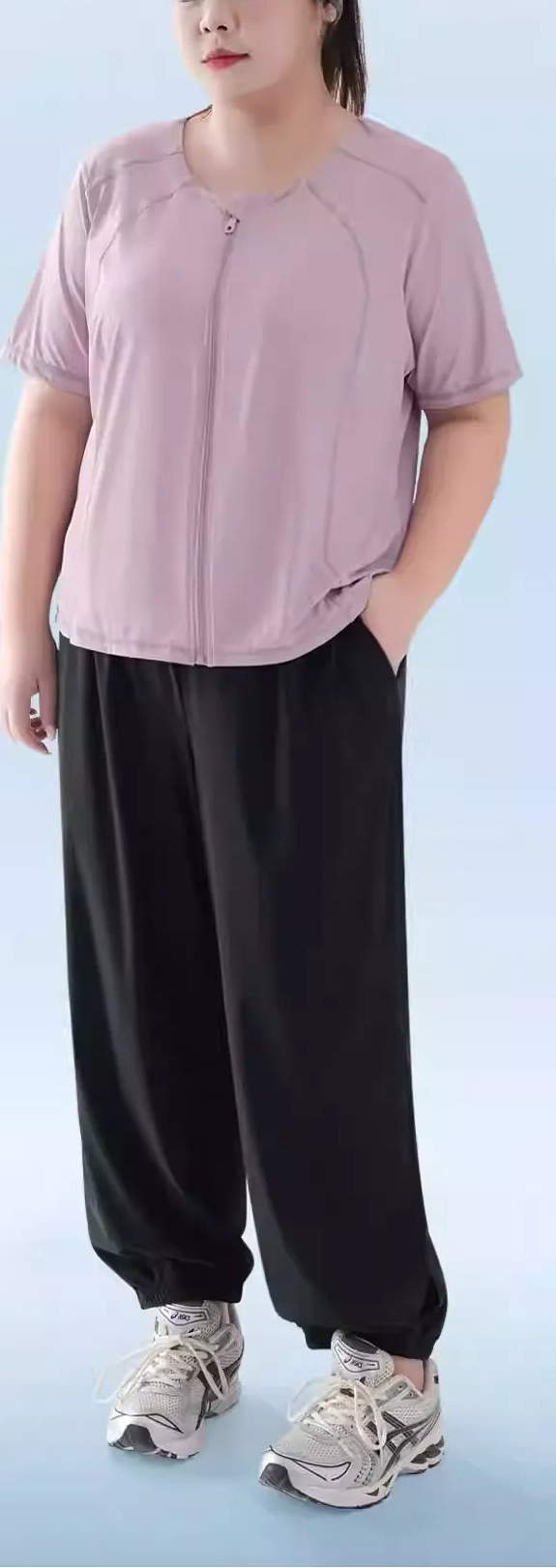 Plus Size Ice Silk Cool Pants New Arrival Breathable Sporty Loose Split Cuffed Pants