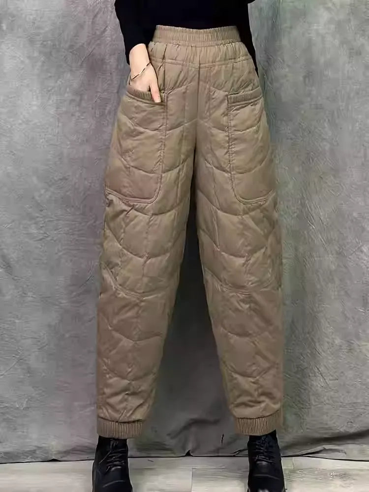 Plus Size Women's Winter Thermal Down Trousers